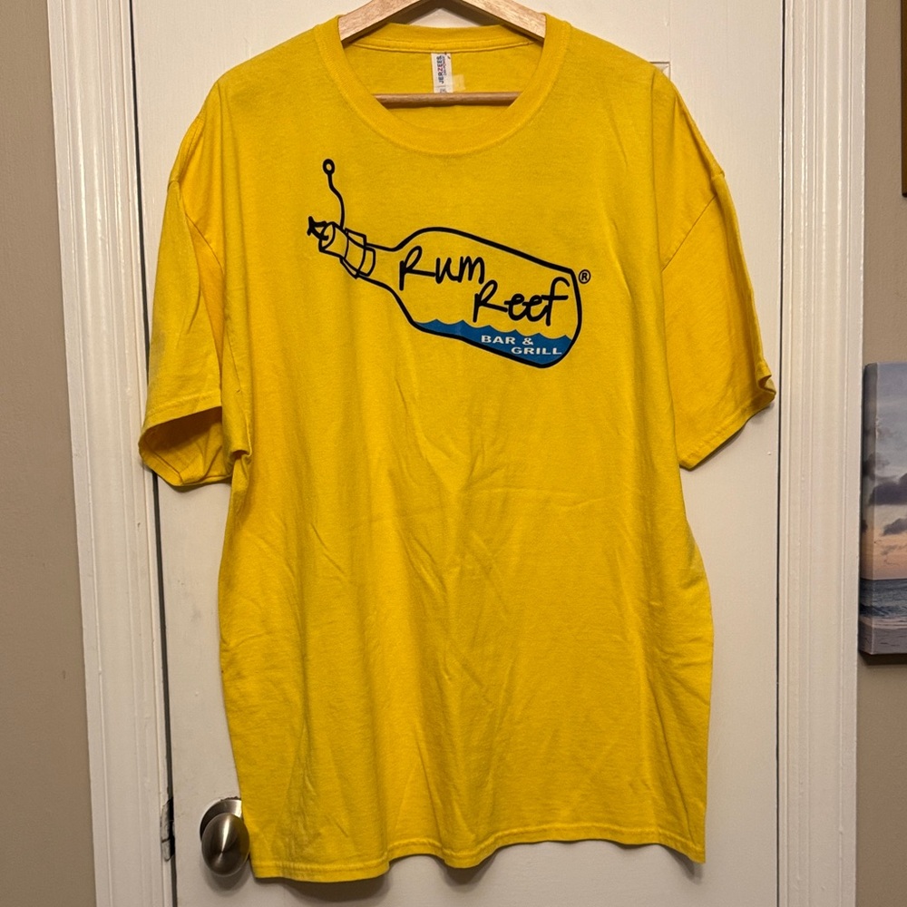 Aruba Baby Beach Rum Reef Bar & Grill “Take Me Back P’Ariba” Jerzees Yellow Tee